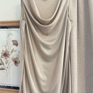White House Black Market Cream Elegant Cowl Neck Top